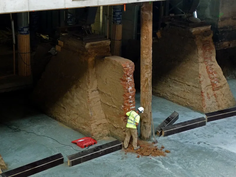 A hotel interior being finished before opening